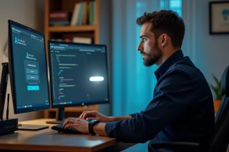 Homme configurant l'accès sécurisé à l'interface d'administration d'un routeur via l'adresse IP 192.168.1.109 sur un ordinateur de bureau
