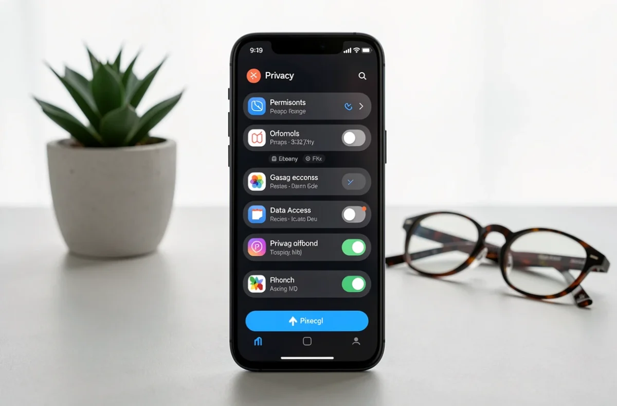 Écran du Google Pixel 8 Pro affichant le tableau de bord de confidentialité et les autorisations des applications