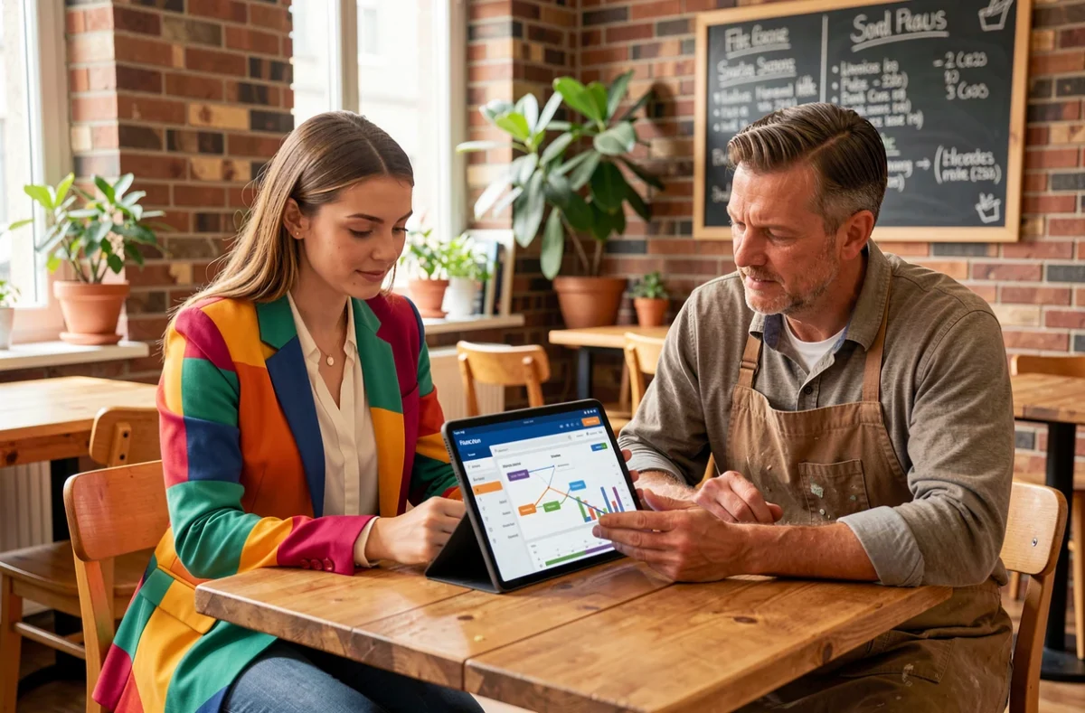Conseillère en digitalisation France Num accompagnant un artisan TPE dans sa transformation numérique