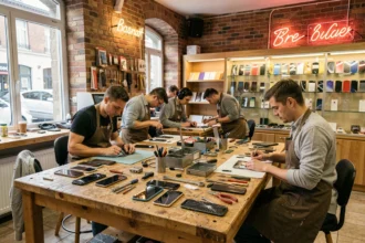Atelier de réparation de smartphones dans le Nord avec techniciens au travail